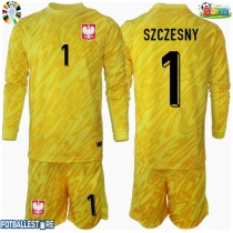 Polen Wojciech Szczesny #1 Keeper Hjemmedraktsett Barn EM 2024 Langermet (+ Korte bukser)